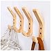 Patere en Bois, WJUAN 4 Pièce 155 mm J Façonner Pateres, Crochets à Serviettes Muraux AméLioréS, ChêNe de Qualité A, Surface Polie à la Main, Convient pour la Cuisine et la Chambre