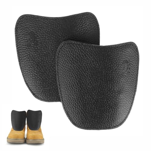 DOITOOL Cubrecordones para zapatos soldador: cubrezapatos de piel negra para soldador, protección anti quemaduras y anticobertura universal para de seguridad, accesorio de trabajo para soldadura e