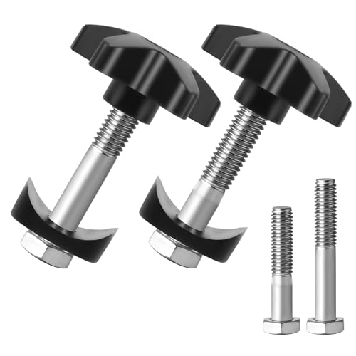 Ayzylpth 2 Sets Drive Walker Parts Replacement Knobs Kits Compatible with Various Foldable Rollator Models (Includes 1.34 and 1.73 M6 Screw Rods 0.75 Half-Round Washers Star-Shaped Knobs)