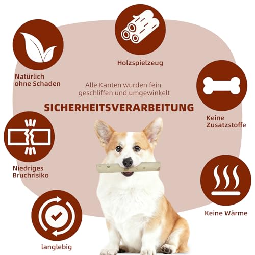 KLINNA 2 Stück Hunde Kaffeeholz Kauknochen | Holzknochen als Hundespielzeug für Natürliche Zahnpflege & Beschäftigung | Robustes Kauholz für Welpen und Kleine Hunde, Kaffeeholz für Kauholz