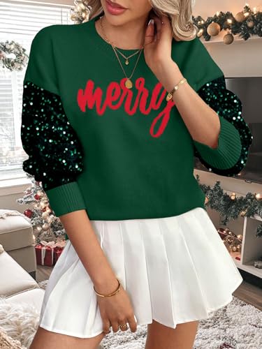 Christmas Sequin Sweater Womens Believe Christmas Sweatshirt Crewneck Long Sleeve Xmas Holiday Knit Pullover Top 5 Christmas Sequin Sweater Womens Believe Christmas Sweatshirt Crewneck Long Sleeve Xmas Holiday Knit Pullover Top - Image 6