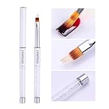 LWBTOSEE 2pc Nail Ombre Brush Nail Art Painting Pen Brush UV Gel Polish Gradient Color Rhinestone Crystal Acrylic Nail Drawing Pen (Black&White) - Image 6