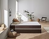 Pack Colchón + Canapé abatible de Madera – Cama matrimonial con canapé de 28cm de Alto (160x190, Chocolate)