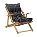 Poltrona sdraio relax richiudibile in legno con cuscino imbottito 3 posizioni made in italy grigio scuro immagine