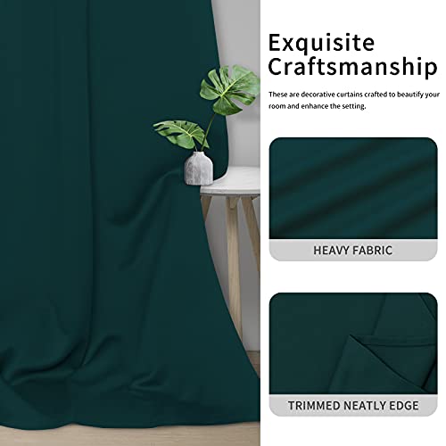 Image of Easy-Going Blackout Curtains for Bedroom, Solid Thermal Insulated Grommet and Noise Reduction Window Drapes, Room Darkening Curtains for Living Room, 2 Panels(42x84 in, Deep Teal)