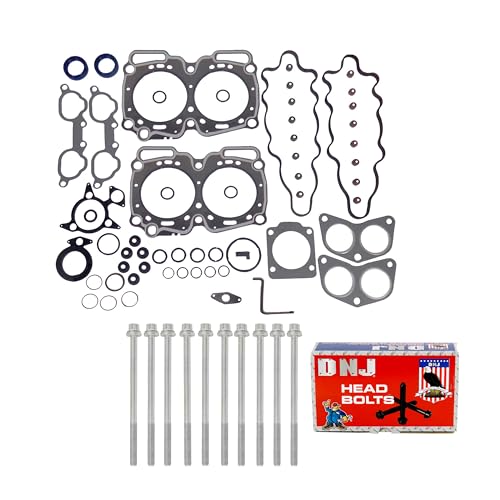 Image of DNJ HGB708 Engine Cylinder Head Gasket Set with Head Bolt Kit, Complete Repair Set for 1995-1998 Subaru Impreza 2.2L 2212cc H4 SOHC