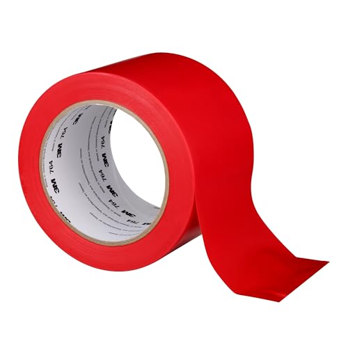 Image of 3M Vinyl Tape 764, General Purpose, 3 in x 36 yd, Red, 1 Roll, Light Traffic Floor Marking Tape, Social Distancing, Color Coding, Safety, Bundling
