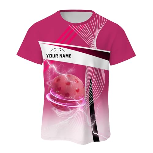 Custom Pickleball Shirts Personalized Pickleball Jersey with Name 3D Pickleball T-Shirts Short Sleeve Tee for Men Women