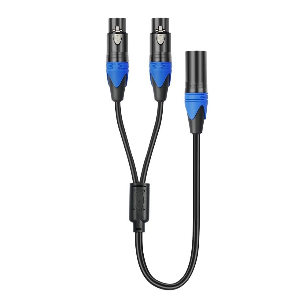 Y-Splitterkabel XLR-Buchse auf 2 XLR-Stecker, Mikrofon-Splitterkabel für Verstärker-Mixer (MFF)