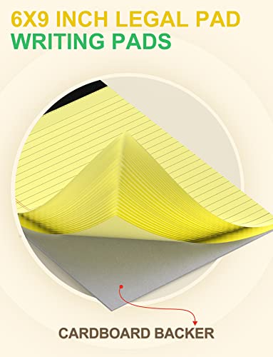 Snapklik.com : 10 Pack Legal Pads 6x9 Yellow Note Pads College Ruled ...