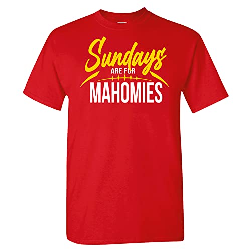 KC Football Fans Sundays are for Mahomies Mens T-Shirt (Red Shirt M)