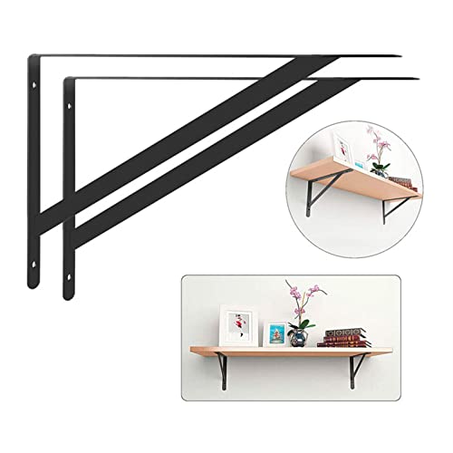 Yuehuam Pacote com 12 suportes de prateleira em L para serviço pesado, suporte de metal triangular d