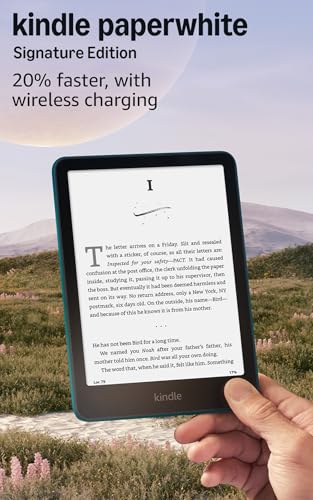 Image of Amazon Kindle Paperwhite Signature Edition 32GB (newest model) - 20% faster with auto-adjusting front light, wireless charging, and weeks of battery life - Metallic Jade