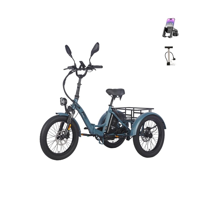 Fafrees F20 Mate 2025 Modelo | Triciclo eléctrico plegable con motor de 48 V 21 Ah y 65 Nm | Neumáticos de 20 pulgadas × 3.0 para todo tipo de clima, transporte de carga y bicicleta eléctrica para