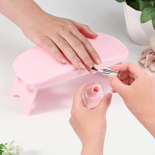Accoudoir pour ongles rose tech support manucure pliable pour salon - 4