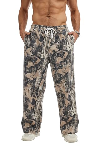 Men's Camo Sweatpants Casual Baggy Jogger Drawstring Elastic Waist Athletic Lounge Trousers Workout Streetwear Pants2