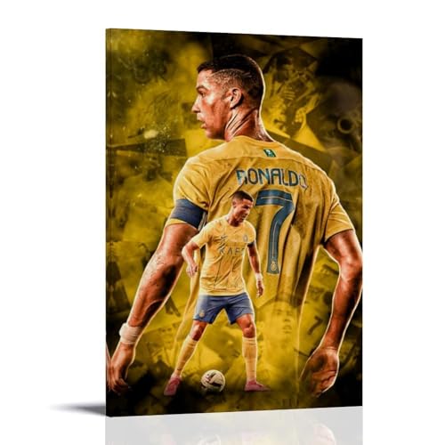 ZLTOFJ Póster moderno de Cristiano Ronaldo para dormitorio, oficina, celebridad, cantante, música, película de dibujos animados, póster artístico, 30 x 45 cm, estilo marco