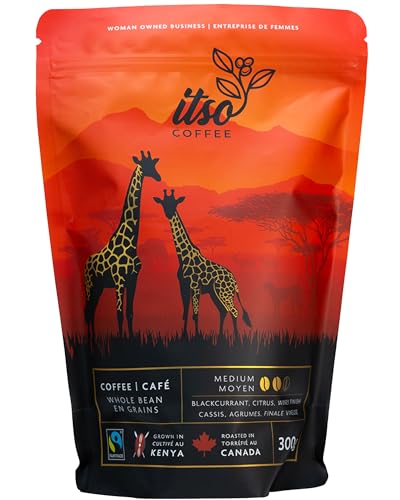Medium Roast Whole Bean Coffee – Smooth & Balanced Arabica for Espresso, Cold Brew & Pour Over – Fresh Roasted Specialty Kenyan AA Beans – 300g Bag