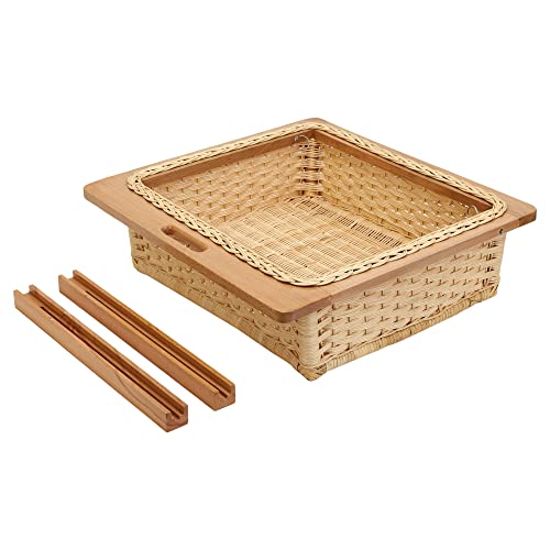 Image of Wicker Rectangular Basket For Modular Kitchen For Vegetables And Fruits Storage (Size: 22 W Inches Including Channel) (22 inch W X 16 inch L X 6 inch H),Beige