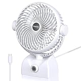Wastou Desk Fan, USB Rechargeable Battery Operated Table Fan, 10000mAh Portable Powerful Personal Co