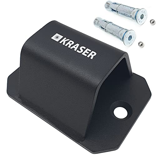 KRASER KR51B Anclaje Moto Antirrobo para Cadena hasta ø50, Acero Alta Resistencia con 2 Pernos Expansión Protegidos, Antirrobo Fijación Suelo Pared Cadena Parking Garaje Moto Remolque Scooter Bici