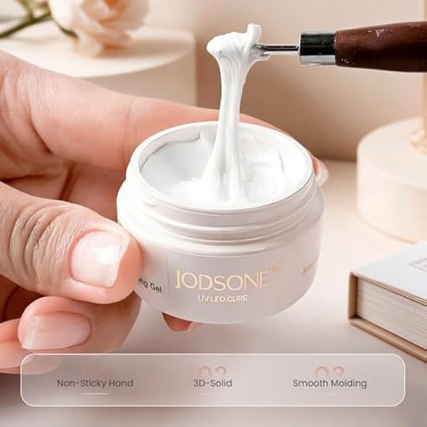 JODSONE Белый гель 3D Nail Art 15 г моделирующий гель