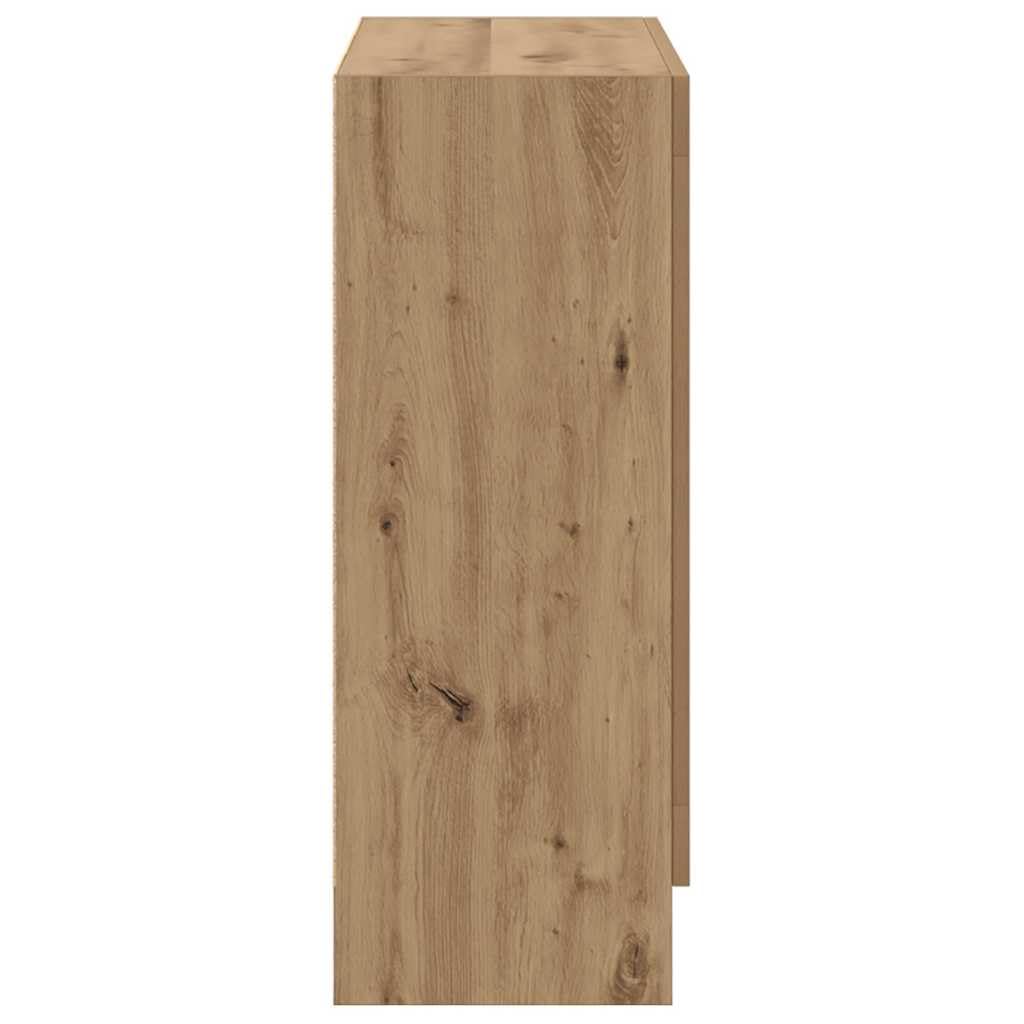 Bücherschrank Artisan-Eiche 82,5x30,5x80 cm, Holzwerkstoff, mit 2 Türen, vielseitige Regaleinheit für Bücher, DVDs, Wohnzimmer, Schlafzimmer