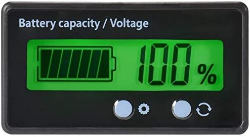 Battery Capacity Tester & Voltage Meter with LCD Display Backlit, Waterproof 12V 24V 36V 48V Lead Acid Battery Indicator Voltmeter Monitor Detector for Car Vehicle