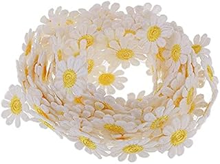 15 Yards Sun Flower Decorating Lace Daisy Embroidered Trim Ribbons Daisy Appliques for Sewing and Craft Projects