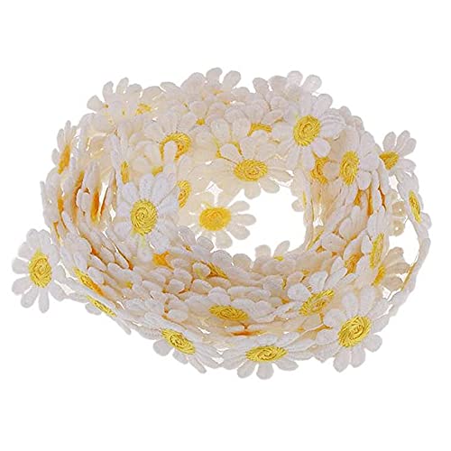 N\A - 15 Yards Sun Flower Decorating Lace Daisy Embroidered Trim Ribbons Daisy Appliques for Sewing and Craft Projects