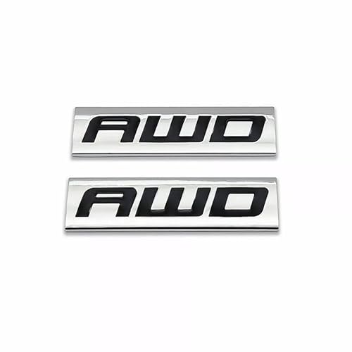 2pcs Metal AWD Emblem All Wheel Drive Badge Car Trunk