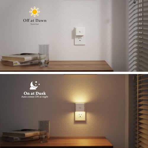 Image of JandCase Motion Sensor Night Light, Night Lights Plug into Wall with Adjustable Brightness, Motion Activated Night Light, 3000K Warm White, for Kids Bathroom Hallway Kitchen Bedroom