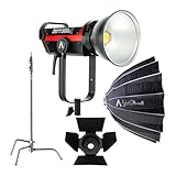 Aputure LS C300d II Daylight LED Monolight (V-Mount) Full Studio Bundle with C-Stand, F10 Barndoors, Light Dome III (4 Items)