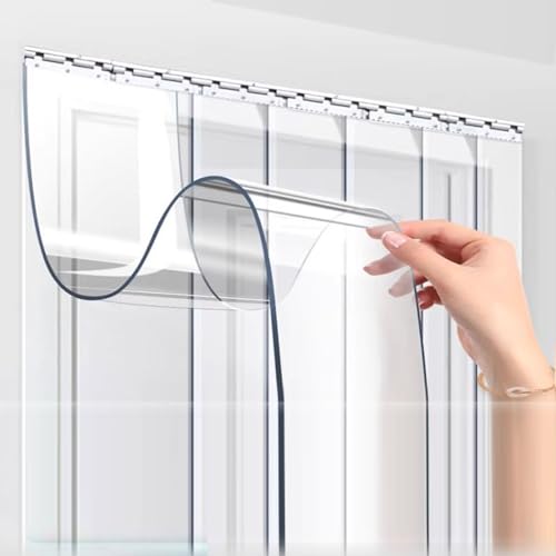 Rideau à lanières isolant contre le vent en PVC transparent de 0,06 po