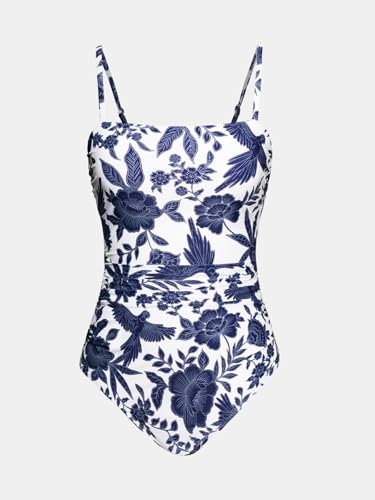 Image of CUPSHE Women Swimsuit One Piece Bathing Suit Square Neck Cutout Back Tummy Control with Adjustable Spaghetti Straps