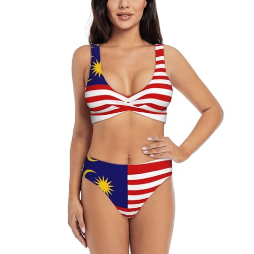 Maillot de bain 2 pièces Malaisie à effet ventre plat pour femme