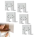 Türscharnier-Ausschneidewerkzeug, magnetisch, präzises Installationswerkzeug, Türbeschläge – für Holzbearbeitung, Fräsen, Installation, Zuhause, Garage, Outdoor (grau, 5 Stück)