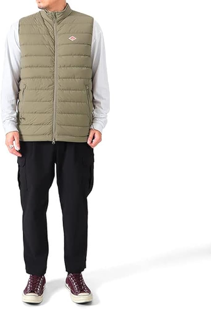 Amazon | [ダントン] ミドル丈 スタンドカラー ダウンベスト DT-A0189