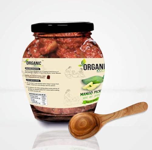 Image of Organic Anand Homemade Mango Pickles 350gram | Khatta Aam ka Achar | Flavourful, Delicious, Traditional Taste (Pack of 1)