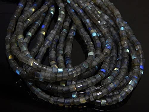 Labradorite facettée 4mm perles de pierre naturelle en fil de 14 pouces pour bijoux DIY