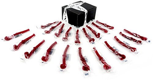La Pipette 0.6 oz Individually Wrapped Red Licorice Pipes in a BlackTie Box (Pack of 20)