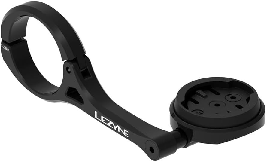 LEZYNE /Wahoo GPS Forward Mount with Adapter - Durable Black Bike Computer & Action Camera Mount for Cycling Navigation & Video Recording