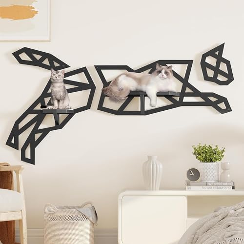 Image showcasing Snapklik.com : YITAHOME Metal Cat Wall Shelves And Perches, Wall Mountd ...