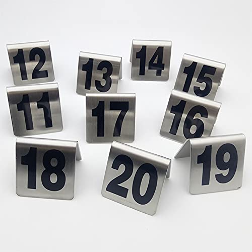 Numéro de table carrée en acier inoxydable double face pour restaurant 45316