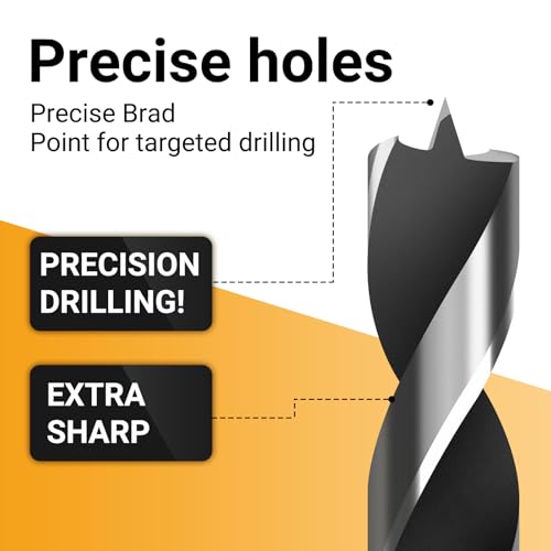 TOOLMAYS 7pcs Wood Drill Bit Set 4 mm, 5 mm, 6 mm, 7 mm, 8 mm, 10 mm, 12 mm x 230 mm Long Drill Bits Wood For Hardwood Softwood Plywood Mdf And Chipboard 4 TOOLMAYS 7pcs Wood Drill Bit Set 4 mm, 5 mm, 6 mm, 7 mm, 8 mm, 10 mm, 12 mm x 230 mm Long Drill Bits Wood For Hardwood Softwood Plywood Mdf And Chipboard - Image 4
