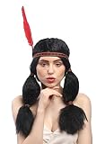 Nuevo y en empaque original! WIG ME UP- 91224-P103 Peluca señoras Mujeres Carnaval India Squaw, Trenzas espesas Gruesas, Venda, Pluma