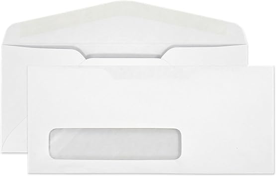 Aimoh #9 Single Left Window Envelopes 100 Qty| Commercial Flap, Diagonal Seam, Gummed Closure| 3-7/8 x 8-7/8|24LB |100 Count 30147-100