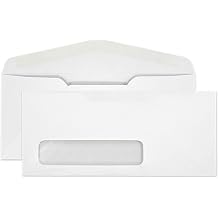 Aimoh #9 Single Left Window Envelopes 100 Qty| Commercial Flap, Diagonal Seam, Gummed Closure| 3-7/8 x 8-7/8|24LB |100 Count 30147-100