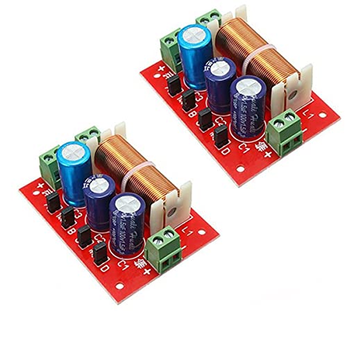 AZUOCN 2pcs 400W Adjustable Treble/Bass Frequency Divider Distributor 2-Way Speaker Audio Crossover...