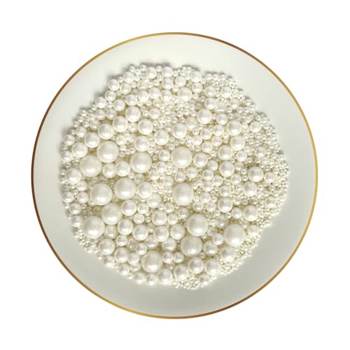Miss Bakery's House® Perlas de Azúcar Comestibles - Blancas - 120 g - Decoración de Azúcar para Tartas, Postres y Cupcakes - Mezcla de Espolvoreados de Nácar